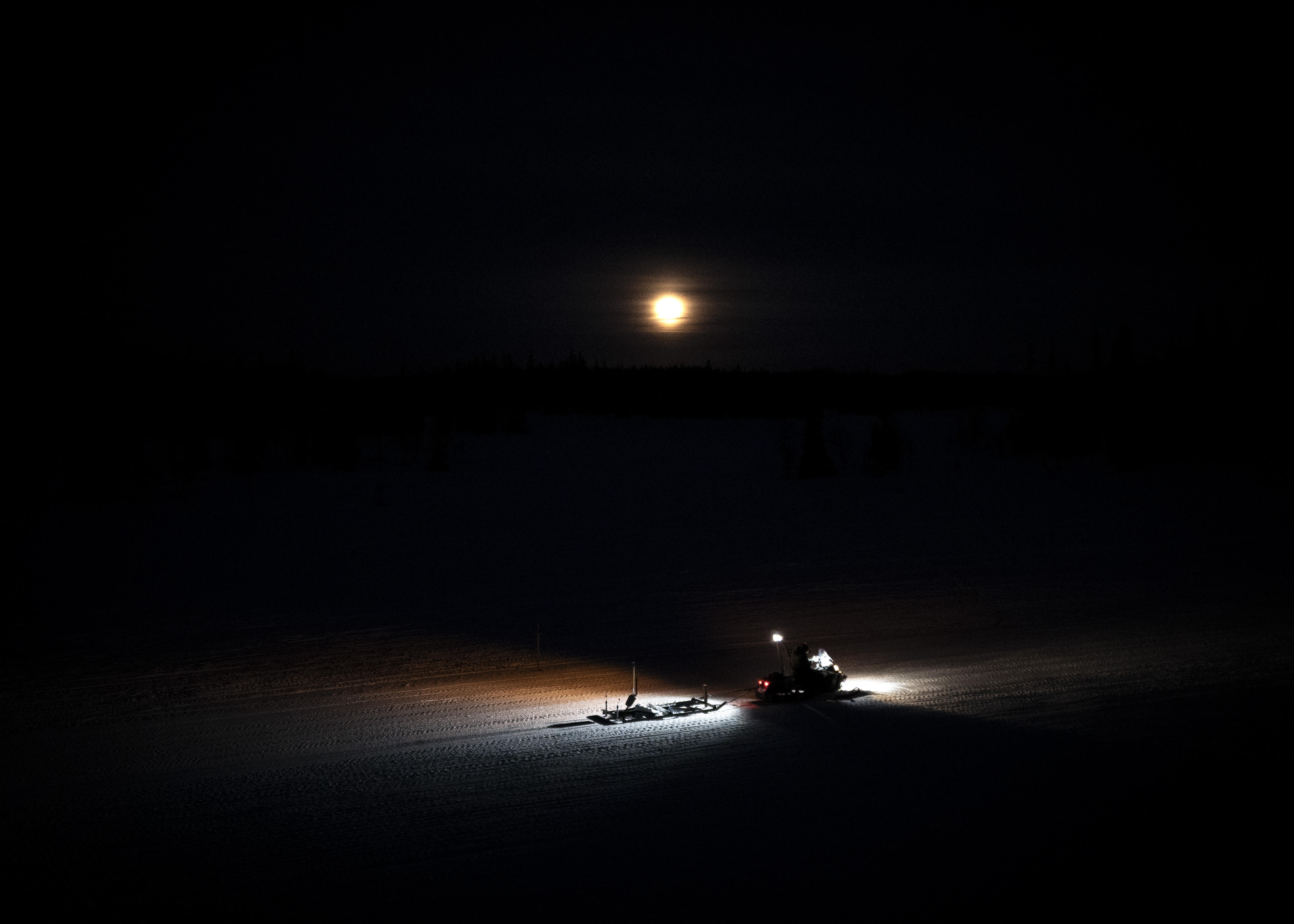 Ledsladdning på natten